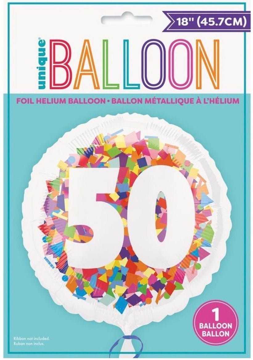 Colourful Birthday 50th Balloon