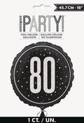 Black And Silver 80th Foil Balloon