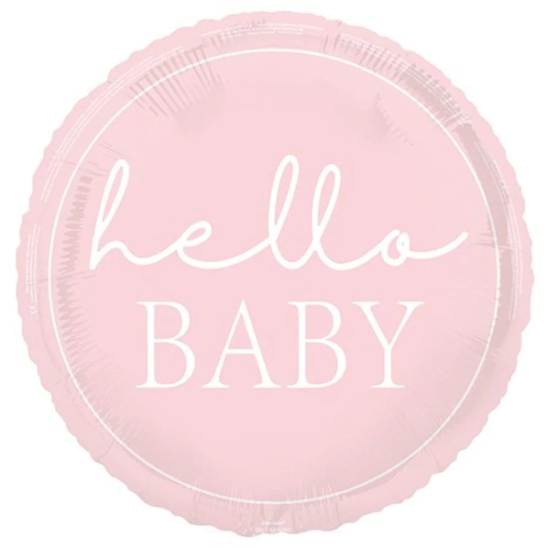 Hello Baby Pink Foil Balloon