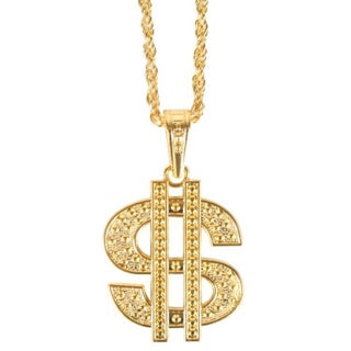 Gold Dollar Sign Chain Necklace