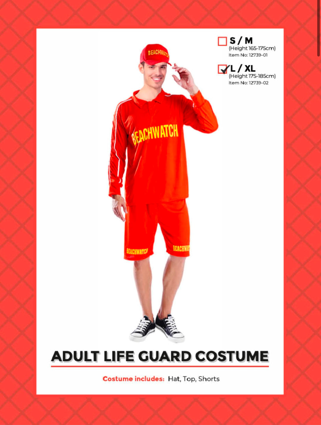 Adult Life Guard Costume