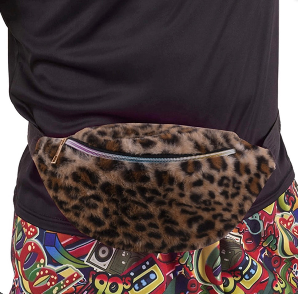 Leopard Print Fur Bum bag