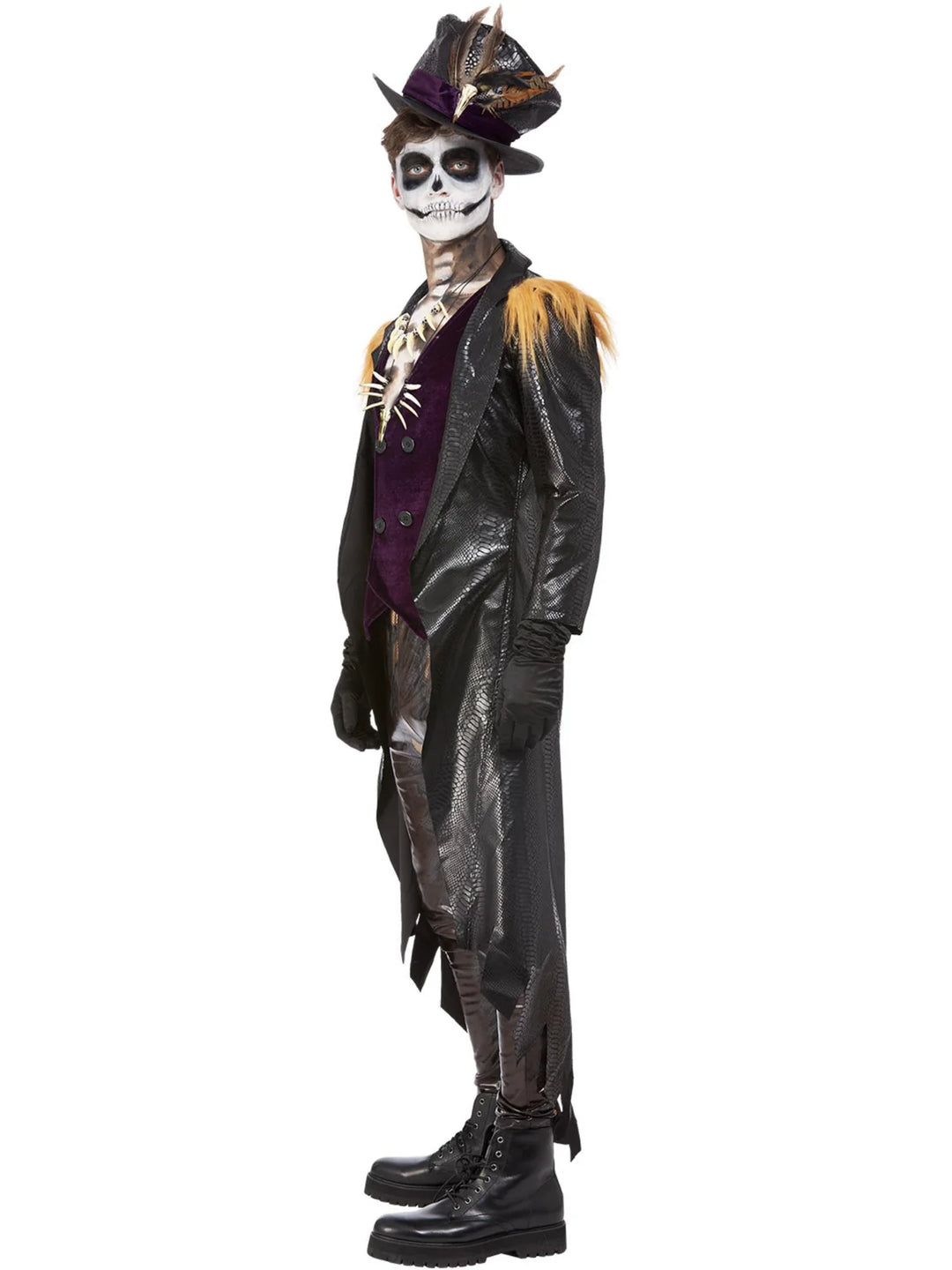 Voodoo Witch Doctor Black and Purple Costume