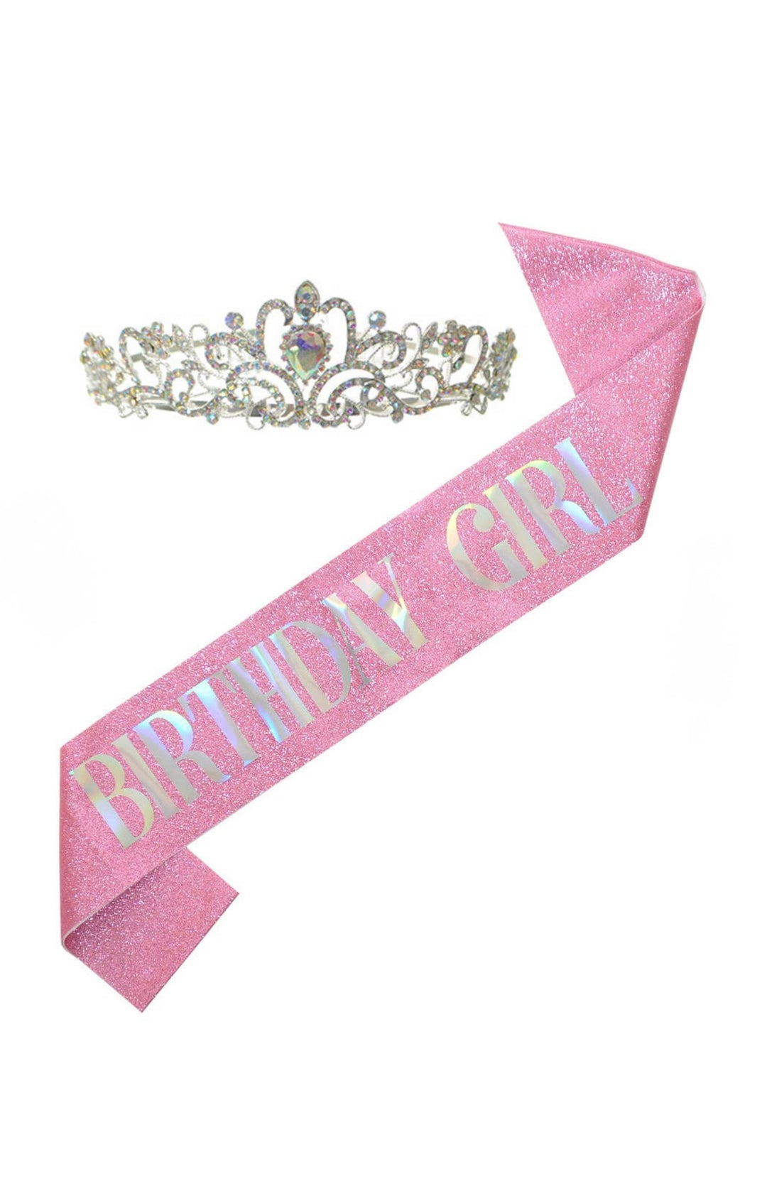 Birthday Girl Tiara & Sash Set - Pink
