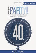 Blue 40th Birthday Foil Balloon