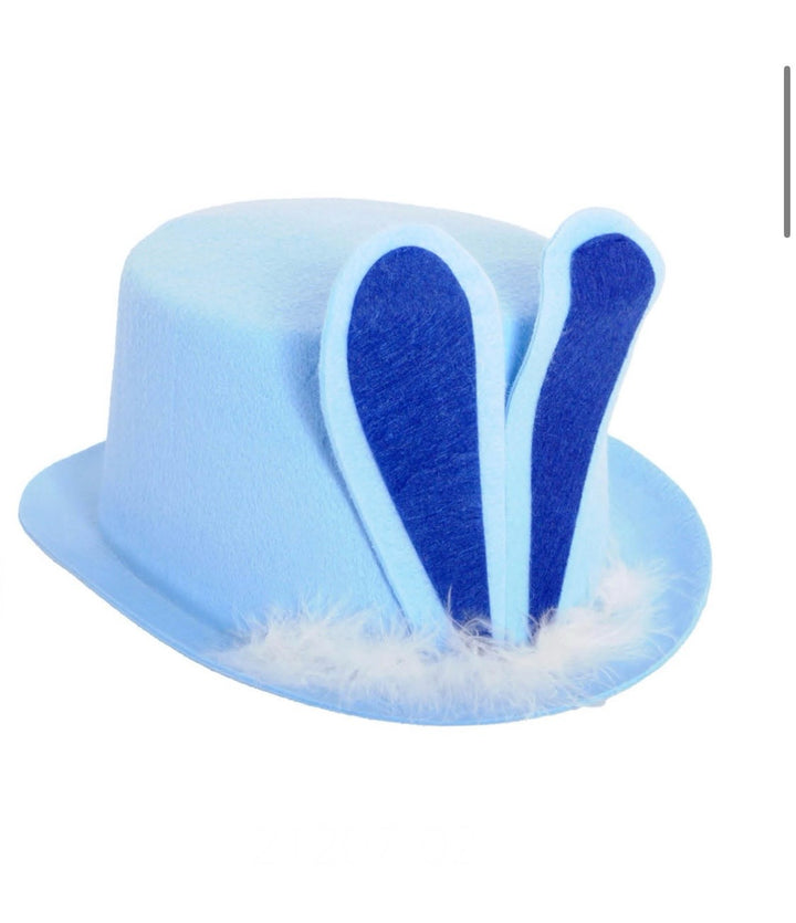 Childrens Easter Top Hat with Bunny Ears (Pink or Blue)