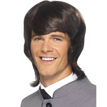 Short Brown 60's Male Mod Wig