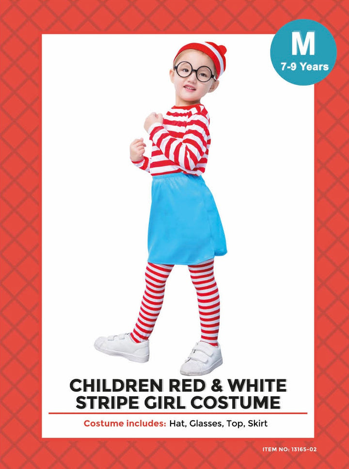 Where’s Wenda Red & White- Child Costume