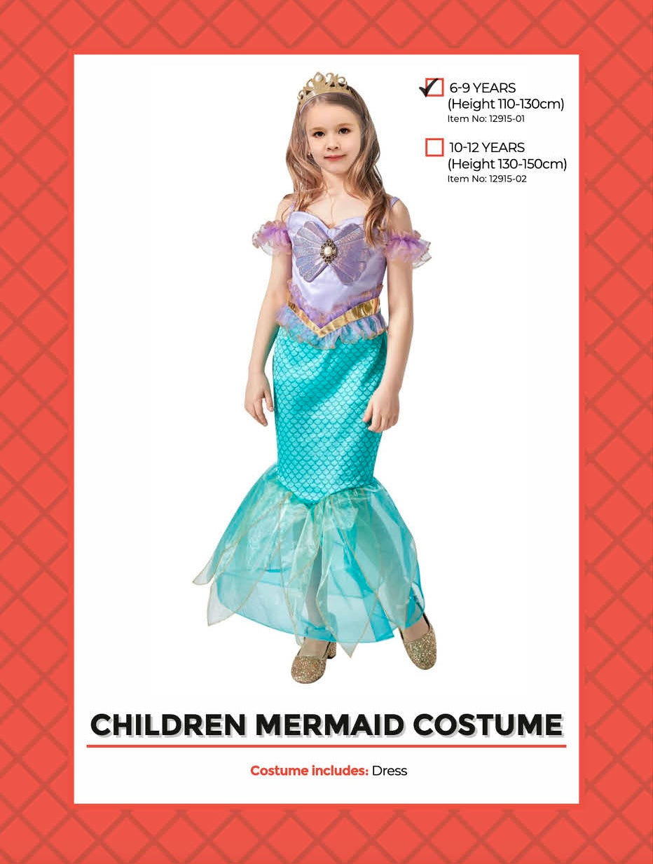 Child Little Mermaid Princess Costume