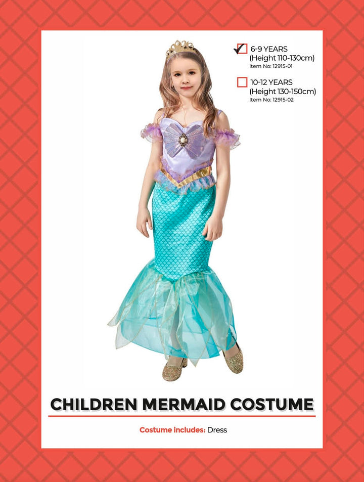 Child Little Mermaid Princess Costume