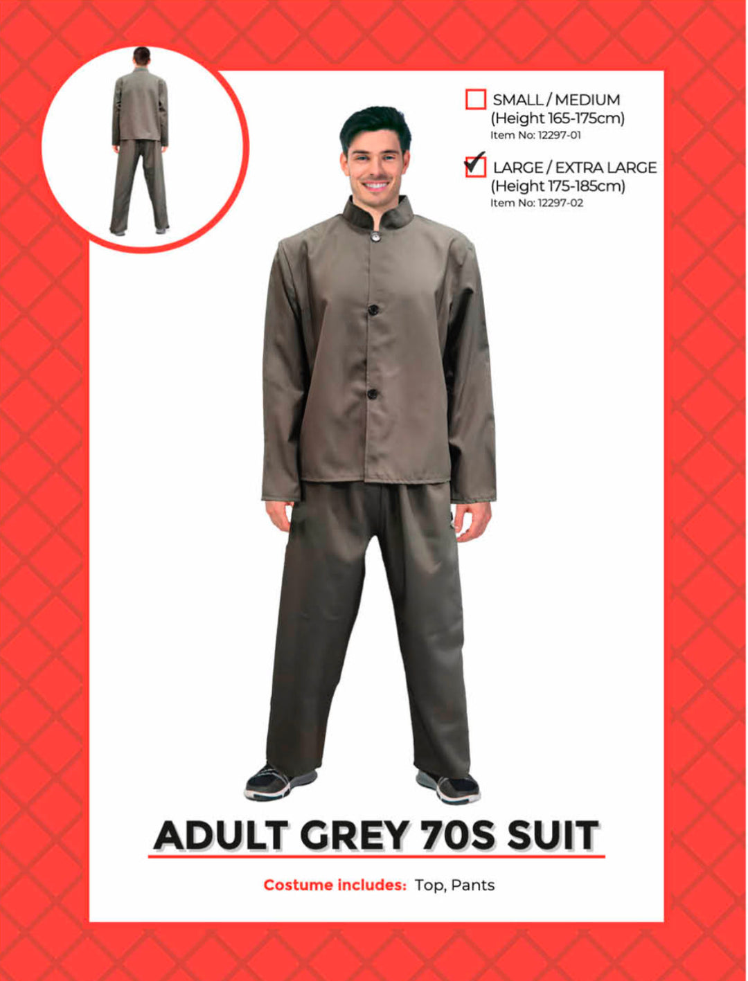 Adult Grey Suit Set Costume