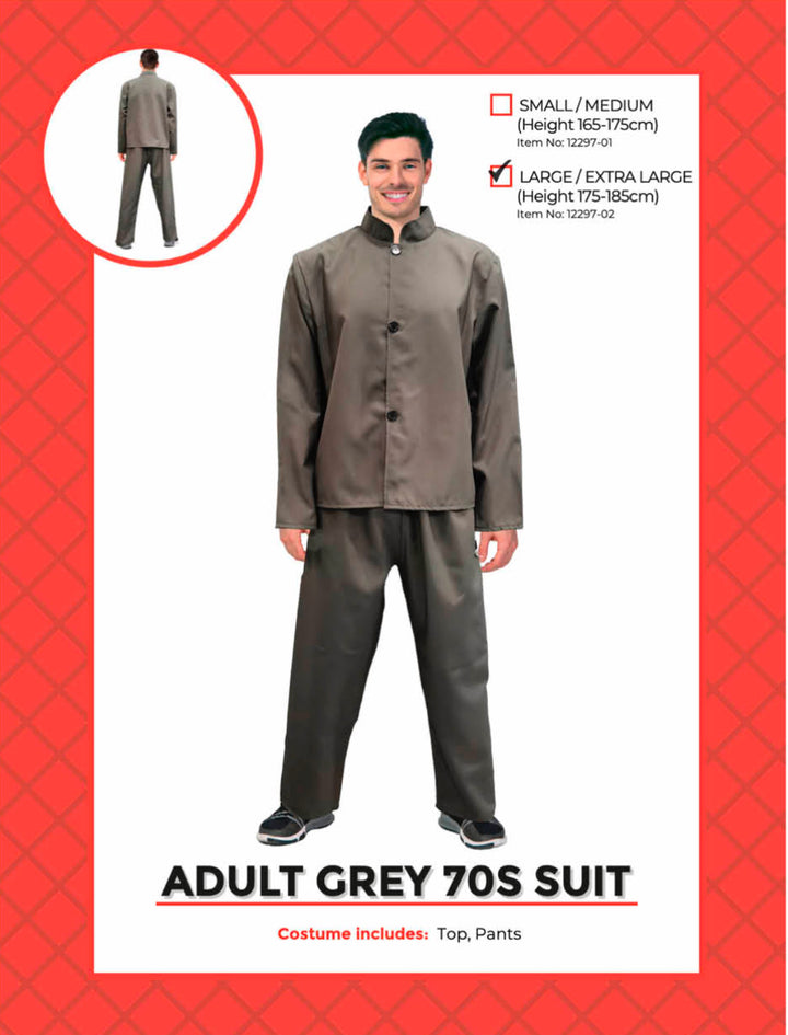 Adult Grey Suit Set Costume