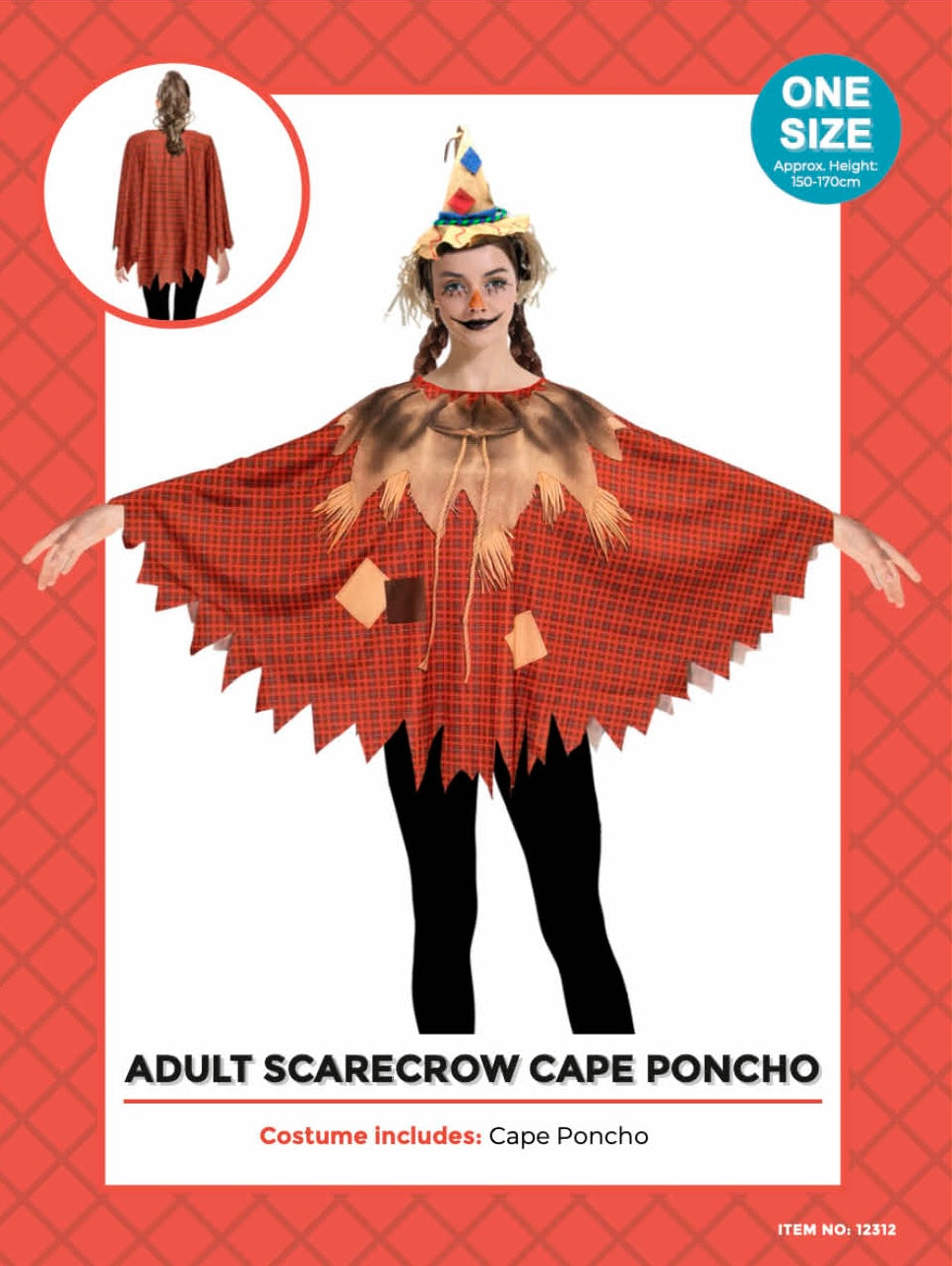 Adult Scarecrow Cape Poncho
