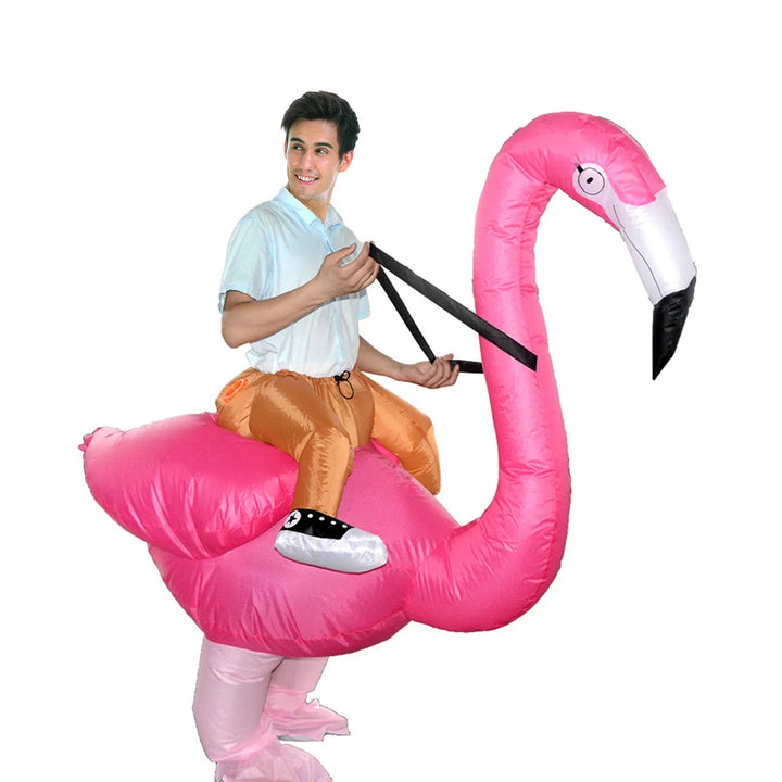 Adult Inflatable Riding Flamingo Costume