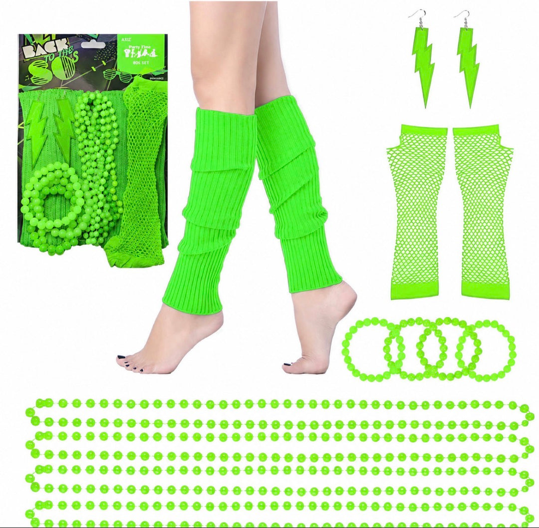 1980's Neon Green Accessories Set