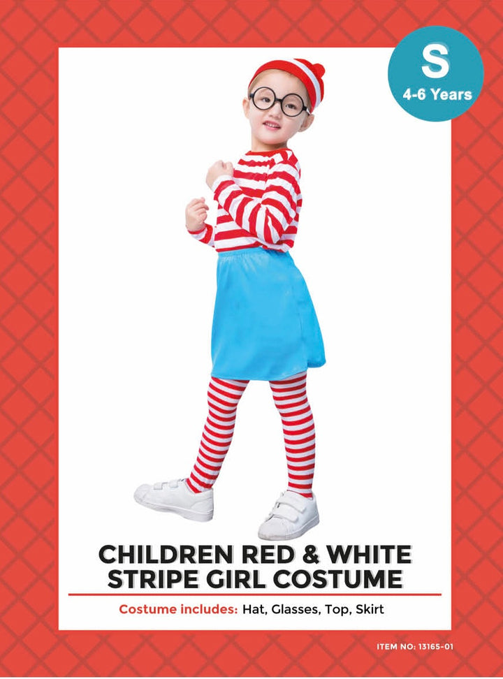 Where’s Wenda Red & White- Child Costume