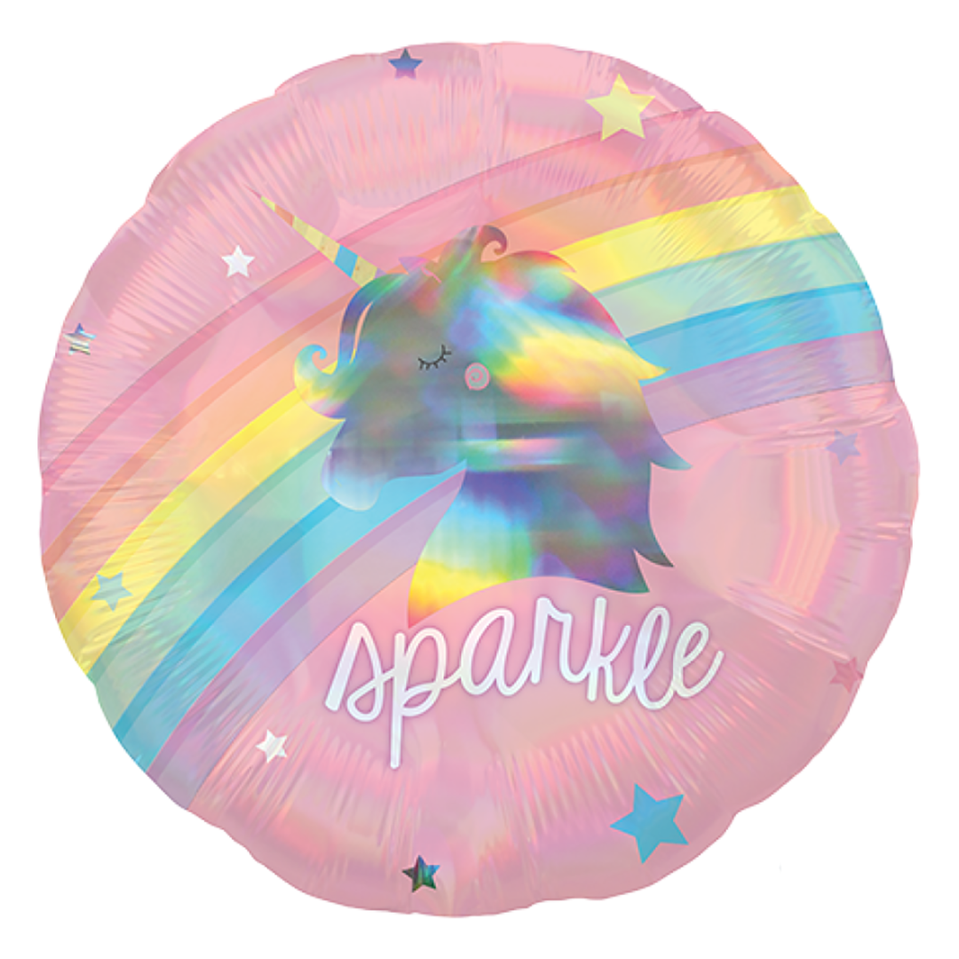 Holographic Magical Rainbow Sparkle Unicorn Foil Balloon