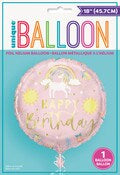 Unicorn Rainbow Happy Birthday Balloon
