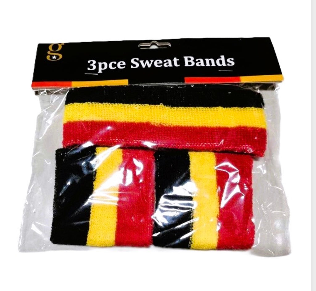 Sweatband Set - Australian Aboriginal Flag Colours