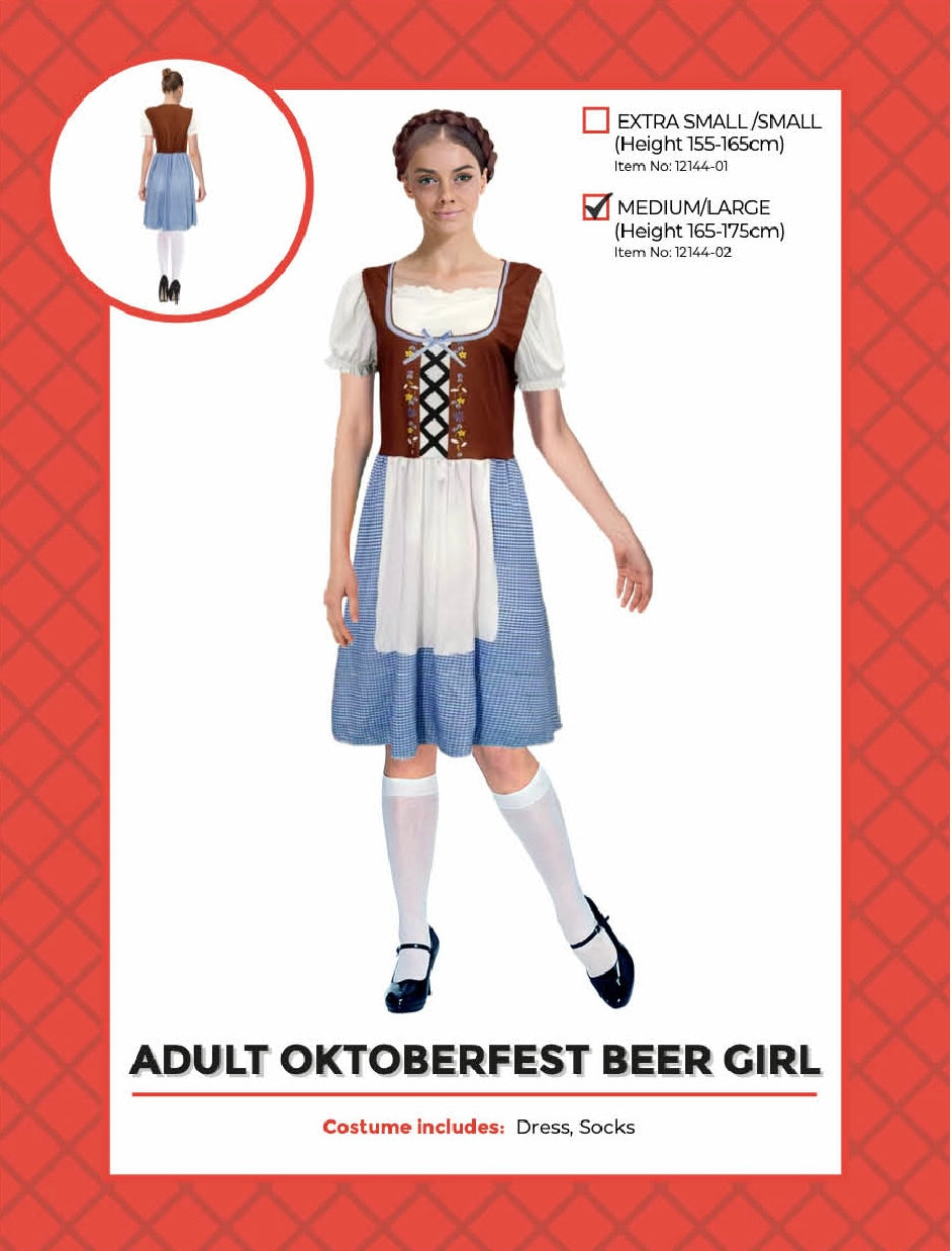 Adult Beer Girl Blue Costume