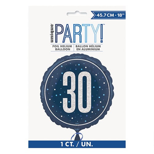 Blue 30th Birthday Foil Balloon