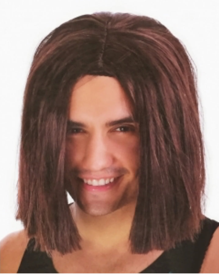 Mens Lob Hair Wig, Brown
