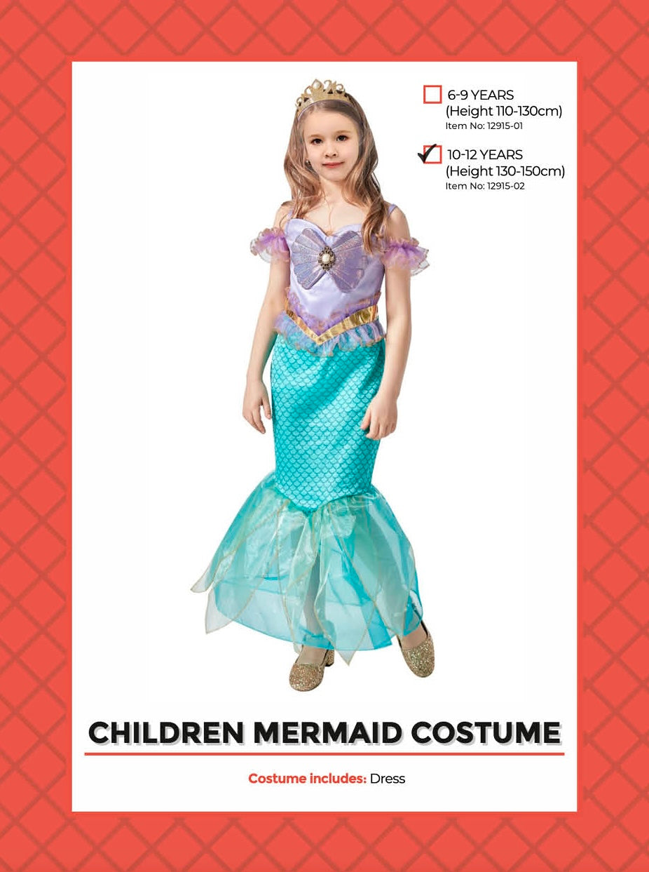 Child Little Mermaid Princess Costume