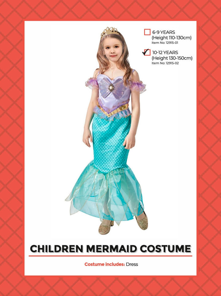 Child Little Mermaid Princess Costume