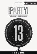 Black 13th Foil Balloon