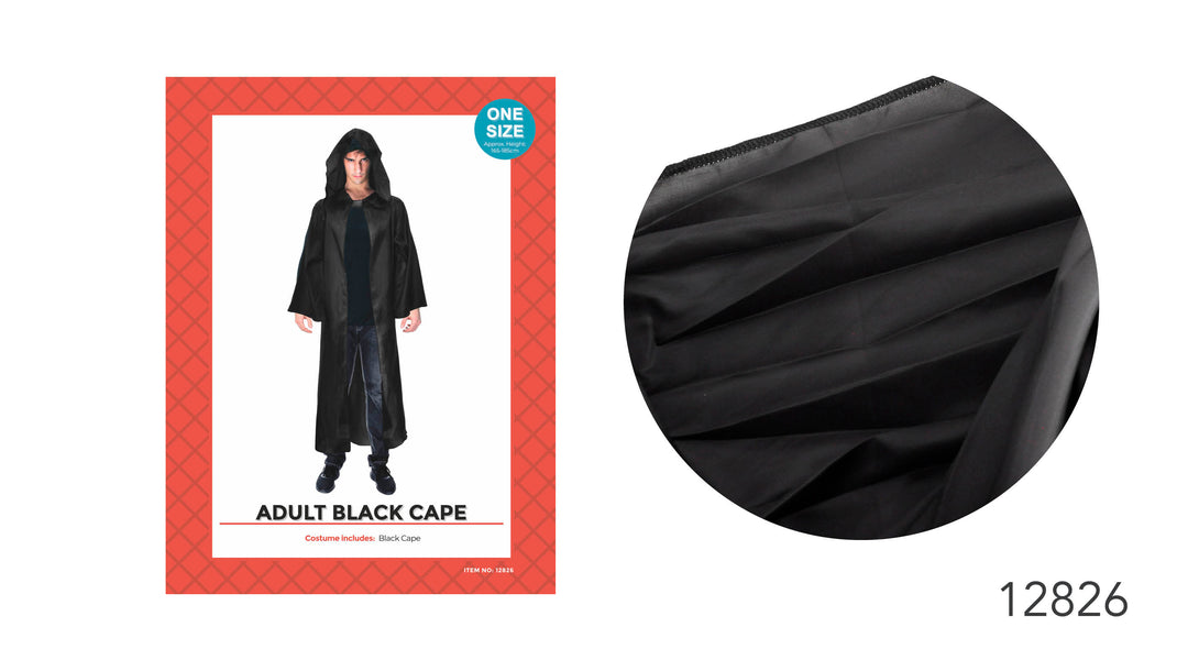 Adult Black Robe polyester Cape