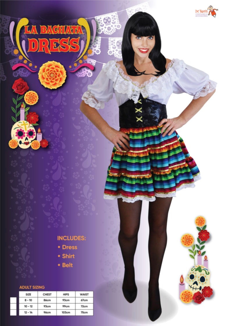 Mexican La Bachata Lady Costume