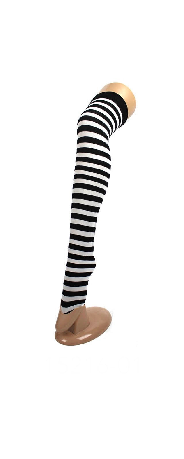 Black and White Stripe Over The Knee Stockings