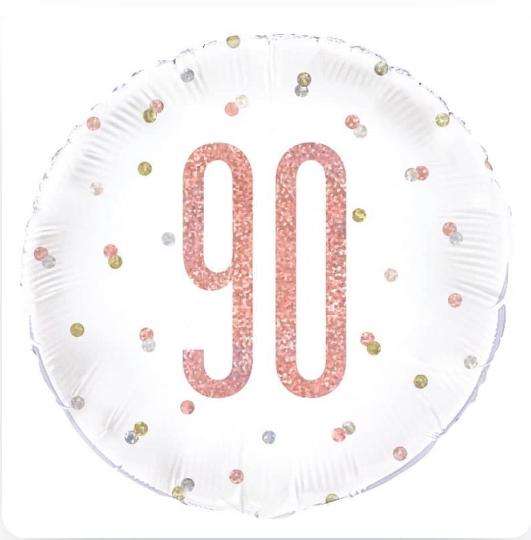 Rose Gold 90th Birthday Balloon