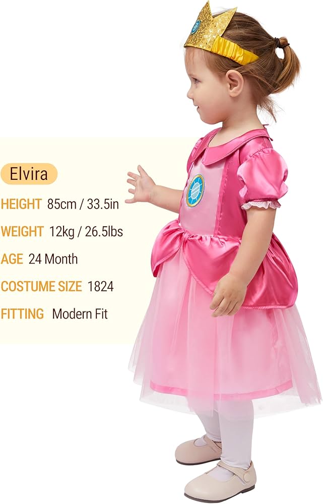 Baby 1-2 years Princess Peach Costume