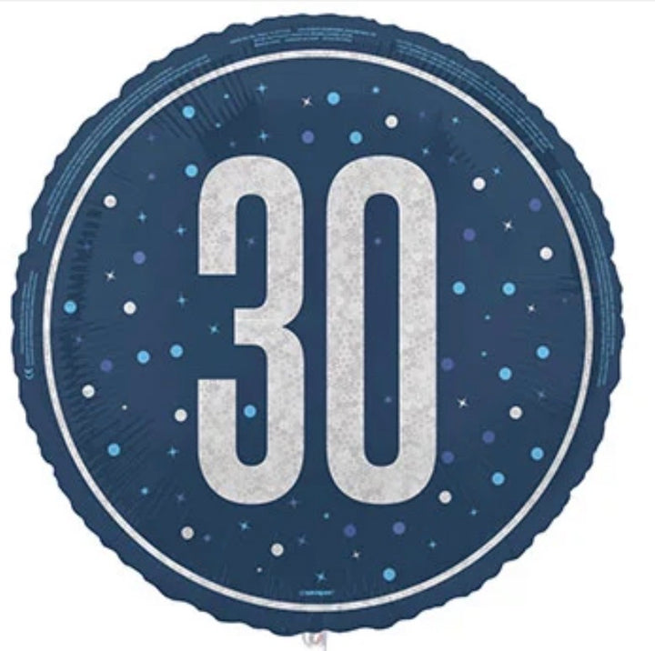 Blue 30th Birthday Foil Balloon