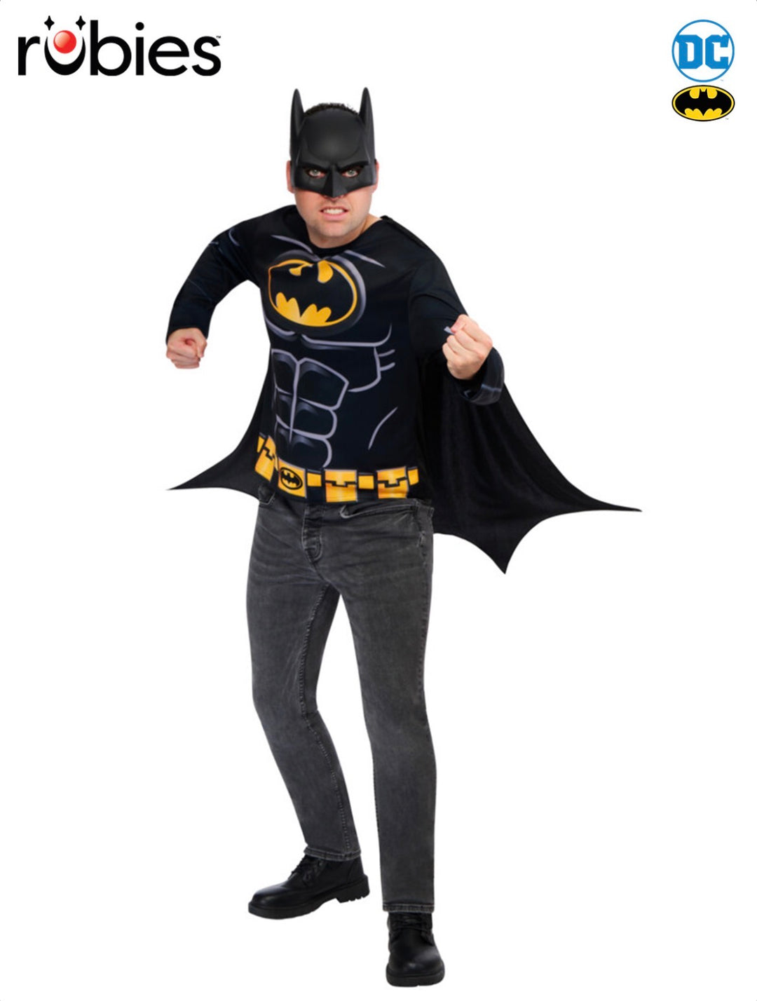 Adult Batman Costume Top, Mask and Cape