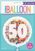 Colourful Birthday 50th Balloon