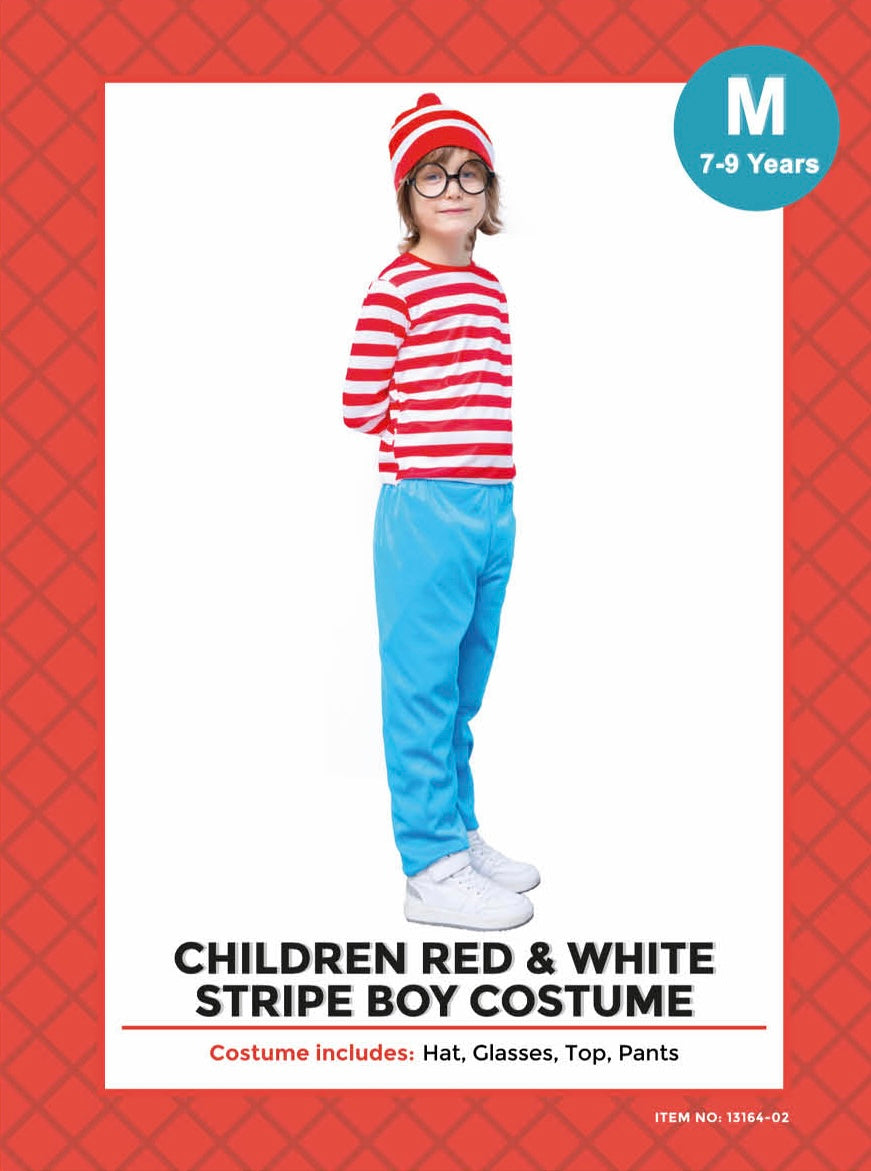 Where’s Wally Red & White- Child Costume