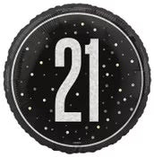Black And Silver 21st Foil Balloon