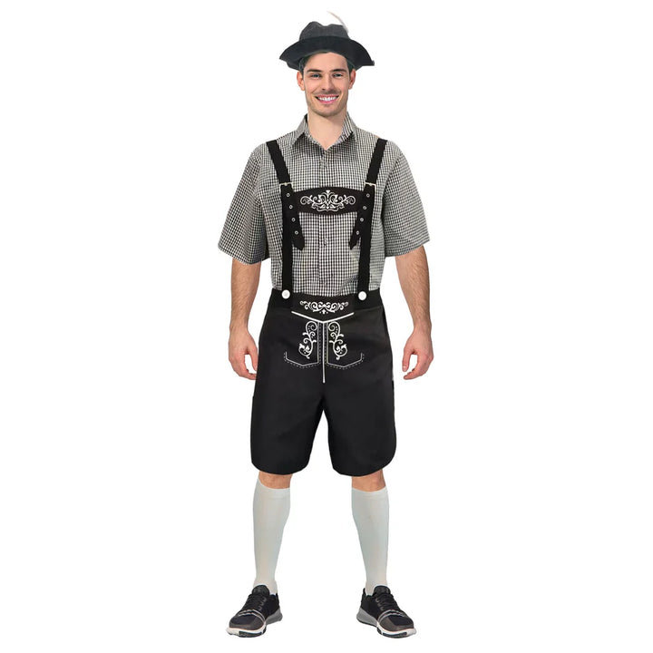 Adult Beer Man Costume (Black Checkered)