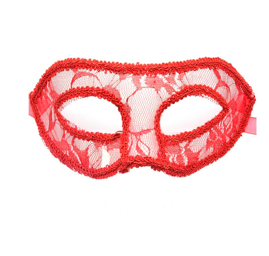 Masquerade Lace Mask- Red