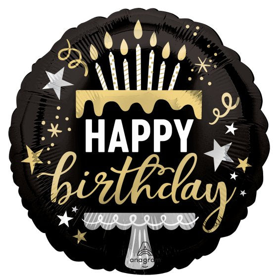 Happy Birthday Elegant Cake Balloon