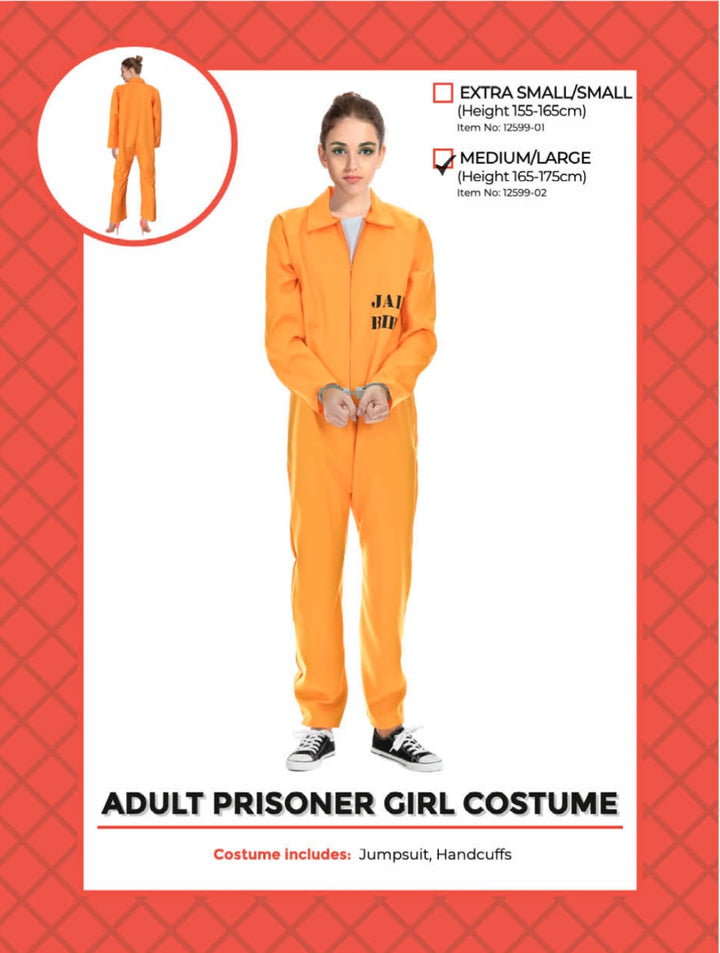 Adult Orange Prisoner Lady Costume