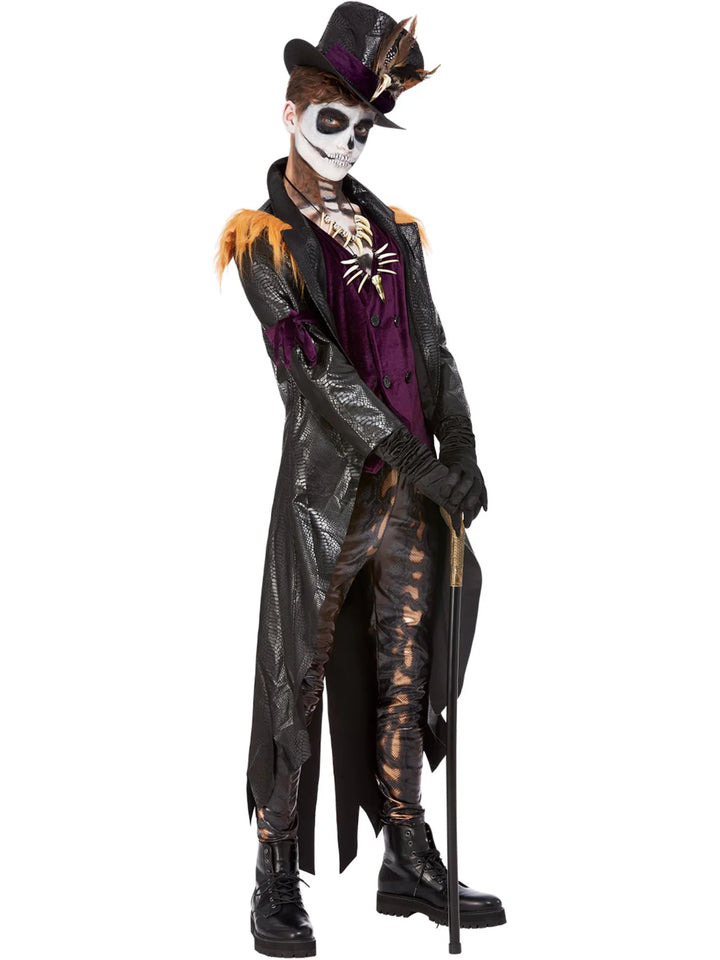 Voodoo Witch Doctor Black and Purple Costume
