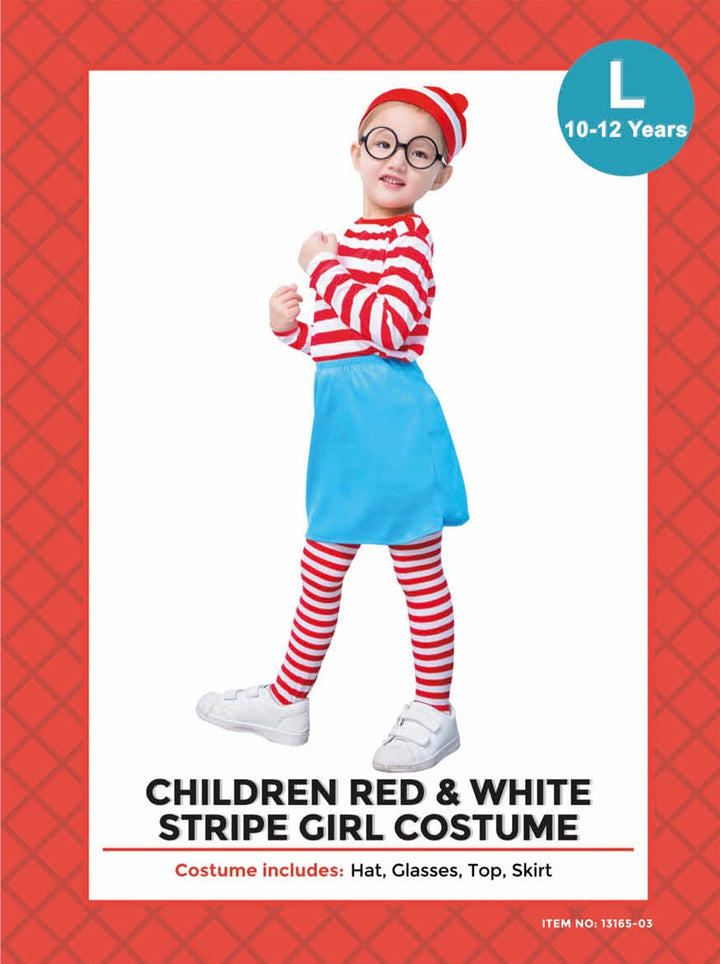 Where’s Wenda Red & White- Child Costume