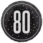 Black And Silver 80th Foil Balloon