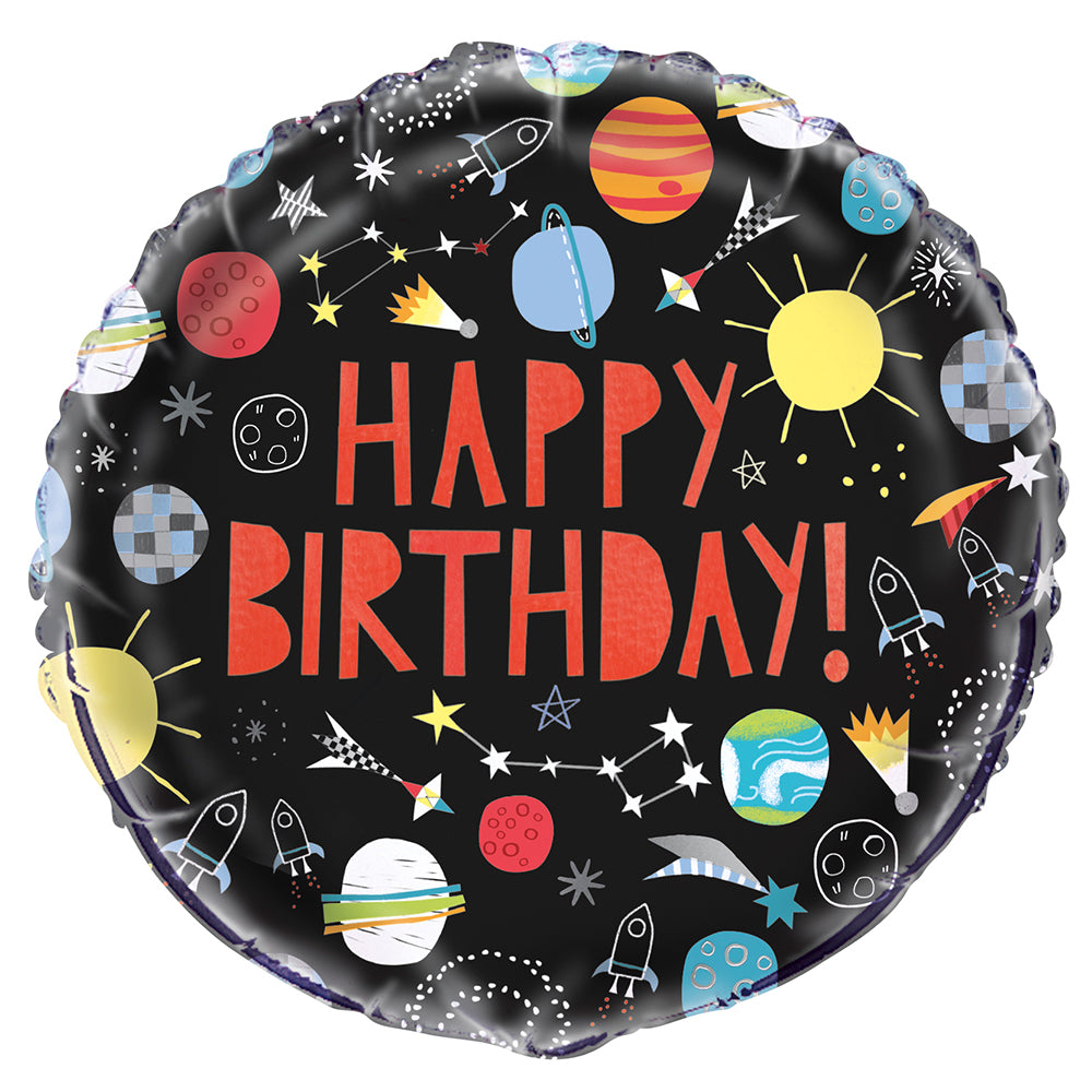 Happy Birthday Space Foil Balloon