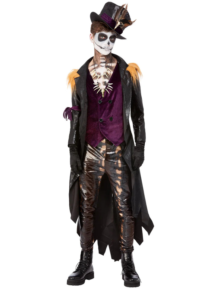 Voodoo Witch Doctor Black and Purple Costume