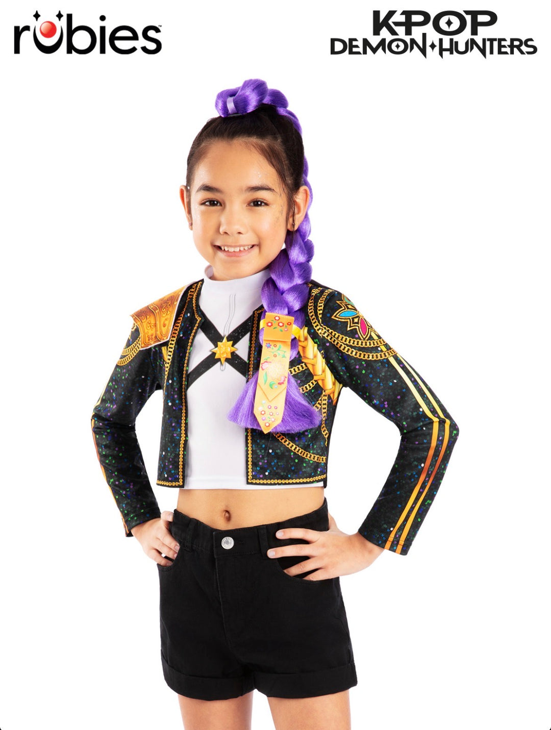 K-POP DEMON HUNTERS RUMI DELUXE CLIP ON HAIR BRAID (65cm)- CHILD