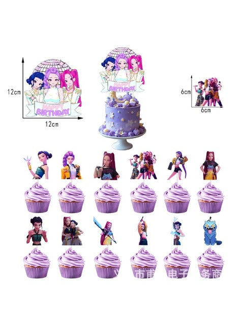 K Pop Demon Hunter Balloon/ Banner/ Cupcake/ Cake / Party kit